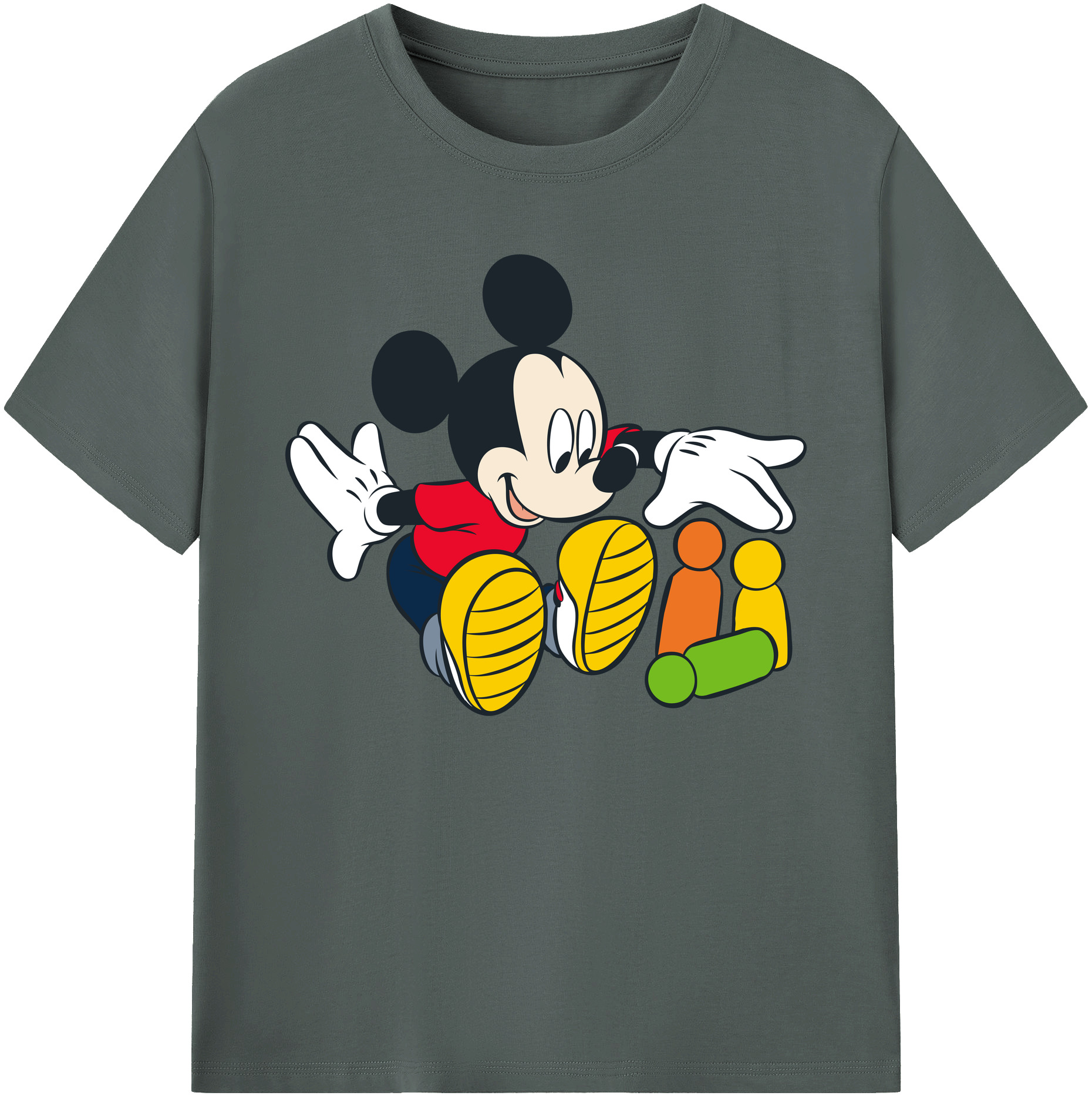 ミッキーマウス Mickey Mouse 綿100％ メンズ半袖Tシャツ｜肌触りやわらか＆通気性